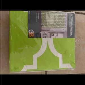 Jay Fret Shower Curtain Green And White